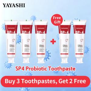 YAYASHI SP-4 Probiotic Toothpaste Buy 3 Take 2 (5-Pack) | Family Use, Anti Coffee & Tea Stains, Whitening Mint Daily Oral Sensitive Oral
