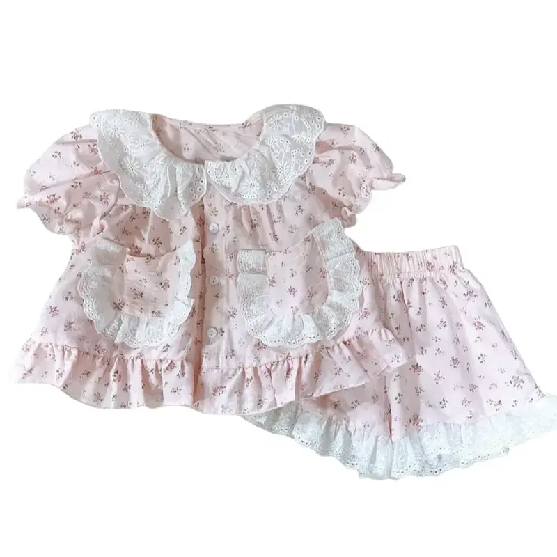 (6kg - 65kg ) Bộ thô lụa xinh xắn cho mẹ và bé phối ren điệu đà (AH236)