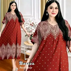 Daster Jumbo Aneka Motif Kekinian Ld 125-130 Lengan Pendek Busui Kancing Depan Ds Jumbo Cabutan Bb 90 - Kancing Depan LD 125 cm Bumil Nyaman Menyusui