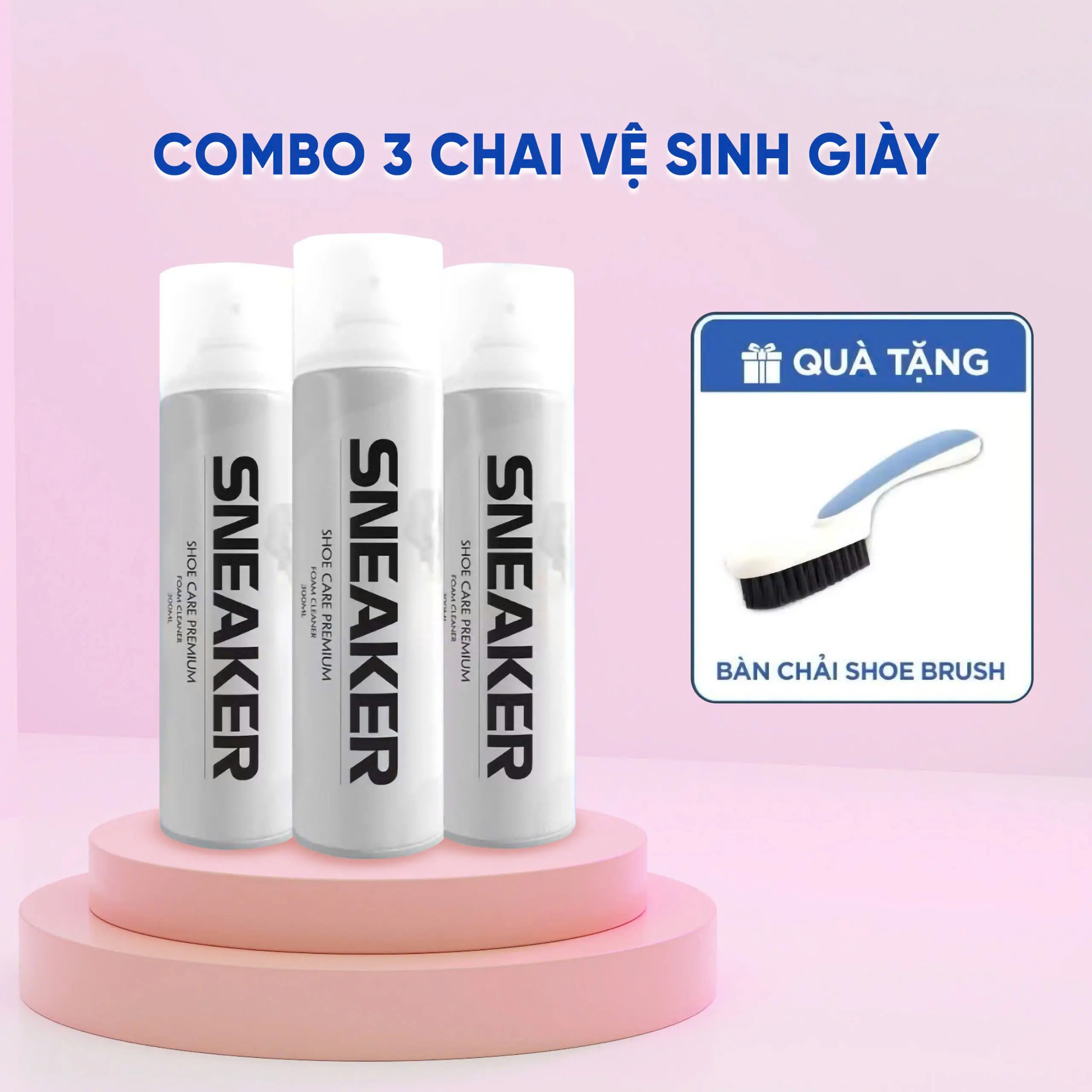 Combo 2 và 3 Chai Xịt Tạo Bọt Vệ Sinh Giày, Bình Xịt Tuyết Làm Sạch Trắng Giày Dép, Túi Xách, Ghế Sofa Mã 03