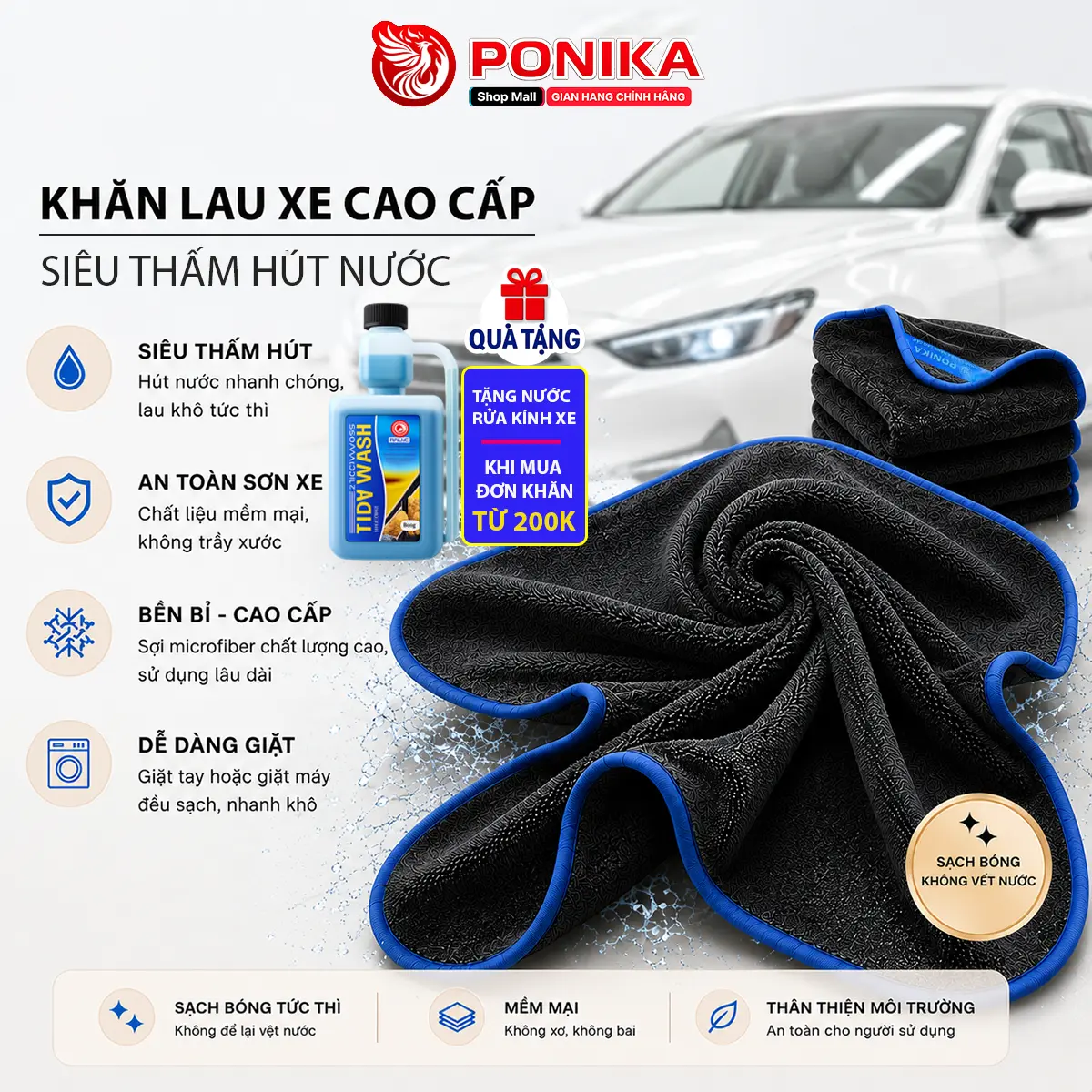 Khăn Superfine Fiber 650gsm - Siêu Thấm Hút - Khăn Lau Đa Năng Cao Cấp - 1