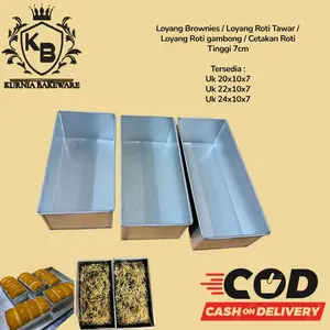 Loyang Brownies Persegi Panjang / Loyang Roti Sobek / Loyang Roti Tawar UK 20x10x7 | 22x10x7 | 24x10x7 Bahan Galvalum Termurah Kitchenware