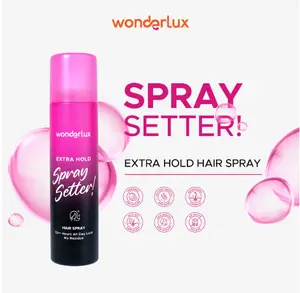 Wonderlux Extra Hold Spray Setter! 150ml Kunci Rambut Indah Lebih Lama Harum Elegan Hair Spray Tahan Lama No Residu 12 Jam+++ Mousse Pomade