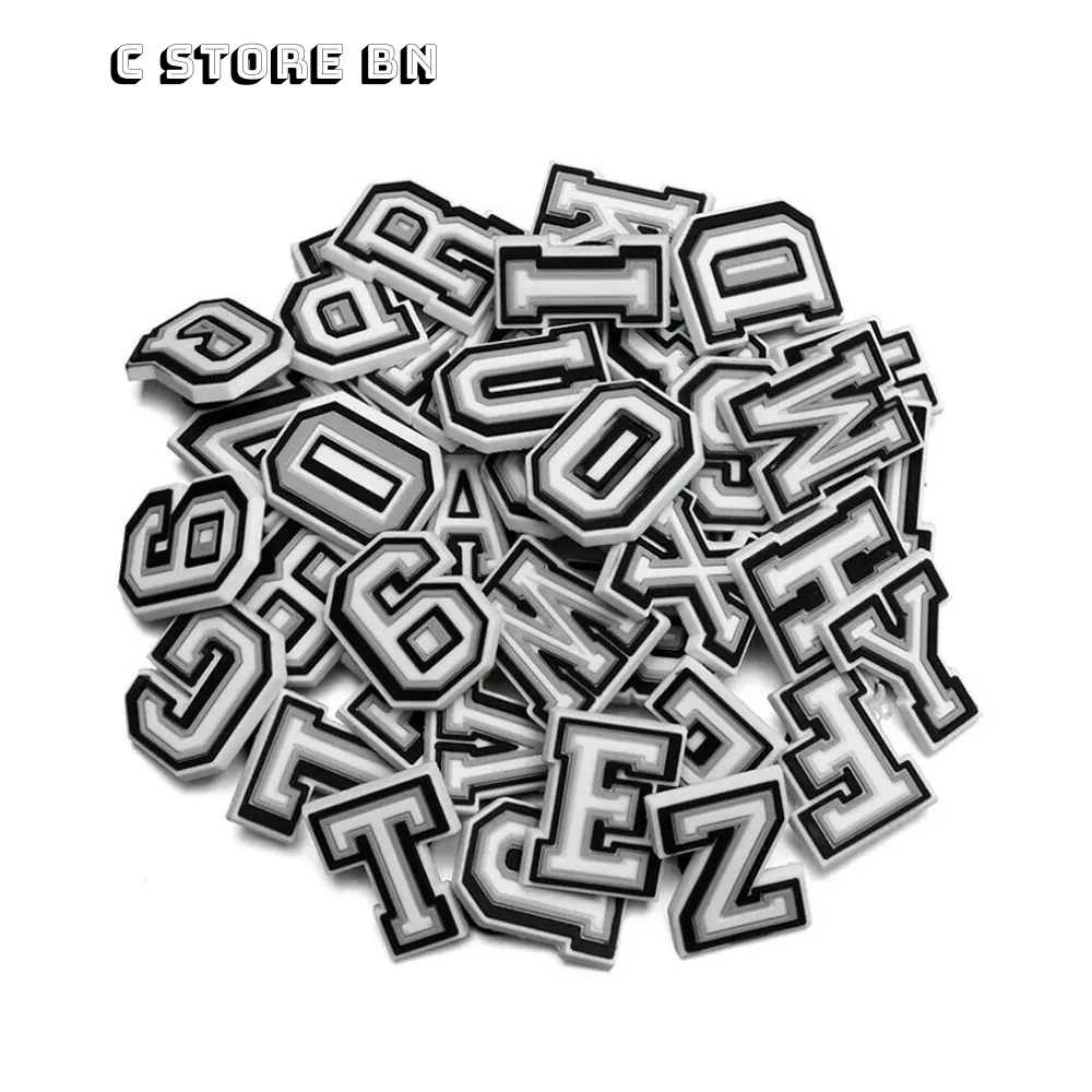 Sticker chữ, số gắn mọi loại dép tự chọn, Charm jibits đa dạng trang trí dép