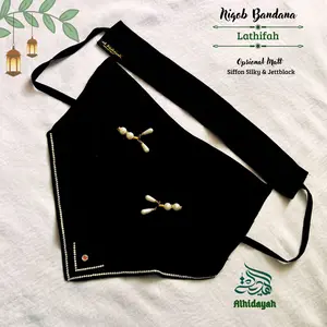 Terbaru! Niqob LATHIFAH Hijab Hitam Elegan Syahreza Store 2026 Niqob Niqab Bandana Tutup Cadar Lembut Nyaman Safety