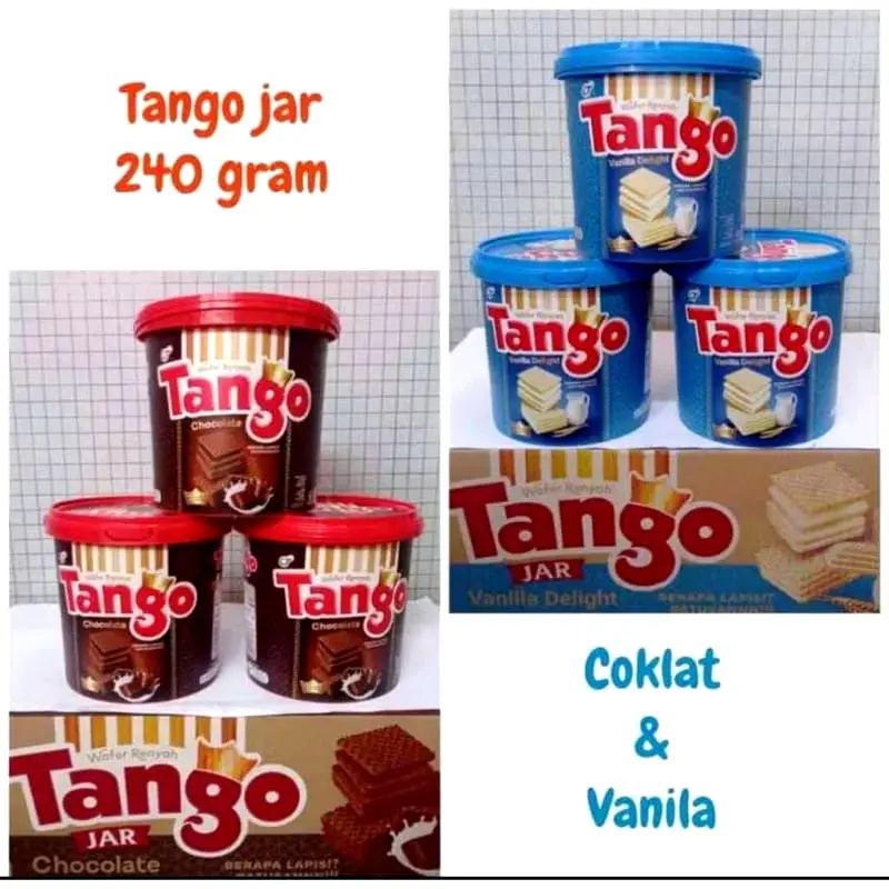 Wafer Tango Jar Rasa Chocolate Vanilla / Tango Waffle Jar 240gr Kue ...