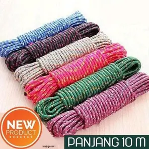 Tali Jemuran Nylon 10 Meter Anti Slip Warna Warni Laundry Hanger Baju DR Panjang 10 M Baru kuat anti putus