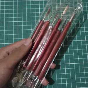 6pcs Set Alat Ukir Clay Sculpting Serbaguna Pisau Baja Tahan Karat Untuk Patung Tanah Liat Dan Dekorasi Kue