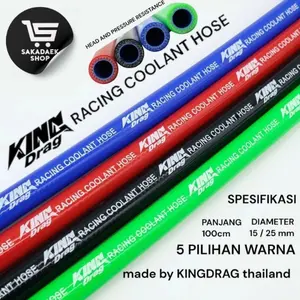 KingDrag Selang Radiator 100cm 15-16mm Dalam 25-26mm Luar 5mm Tebal PNP Ninja R RR Vixion CBR 150 CB150 Sonic MT Merah Biru Hitam