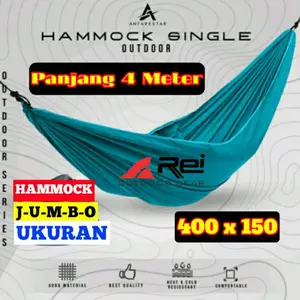 beban maksimal 200kg. hammock jumbo ukuran 4 meter. super kuat. murah. berkulitas. ayunan hammock. hammock ayunan. ayunan dewasa. ayunan anak. ayunan bayi. alat gunung. alat outdoor. alat campping. alat kemah. rei. eiger. makassar. cod