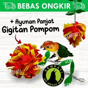Pompom Swing Flanel Mainan Ayunan Gigitan Hewan Hamster Sugar Glider Marmut Reptil Mainan Gigitan Gantung Sangkar Kandang