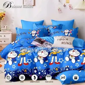 Bed Cover Set Sprei Motif Karakter Anak Aesthetic Bahan Katun Halus Lembut Ukuran 180 160 140 120 100 90 Kain Bantal Karet