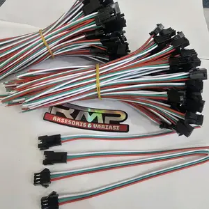 sepasang kabel soket 3 pin kabel konektor 3 pin