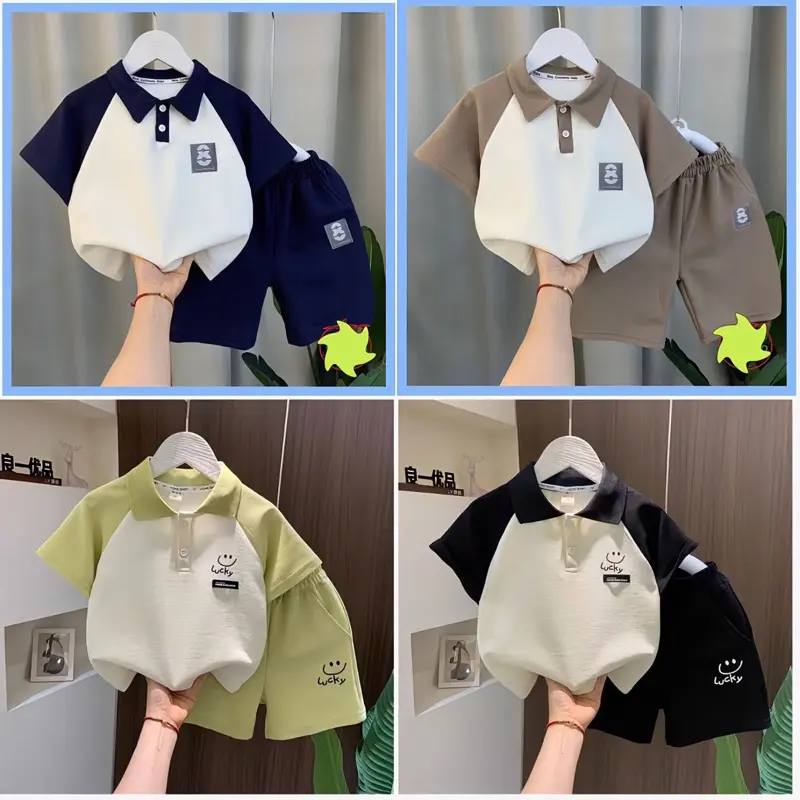Combo 4Bộ_ 169K Polo bé trai( ko túi)có 4 màu cho bé có đủ size 8-30Kg .Chất liệu cotton su mềm mịn, thoáng mát