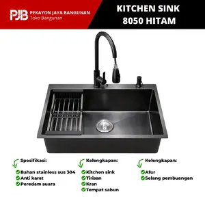 Kitchen Sink Ukuran 8050 Warna Hitam / Bak Cuci Piring