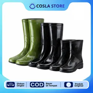 Sepatu Boots Pendek & Panjang Bahan PVC Premium - Warna HItam & Hijau  Anti Air Tahan Lama & Awet Model Stylish Multifungsi - Ukuran Lengkap Cocok untuk Berkebun dan Pekerjaan Outdoor Murah Bisa COD