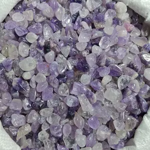 Batu Natural Light Amethyst 9-12 mm chips gravel paket 100 grams Asli Batu Alam