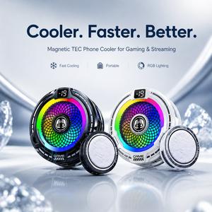 Tản nhiệt điện thoại nam châm làm lạnh bán dẫn AI kiểm soát nhiệt độ quạt êm dùng cho iPhone Android iPad chơi game livestream giảm nóng phụ kiện di động tiện lợi quà tặng