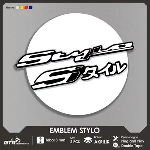 [COD] GTR Emblem Stylo 160 2 PCS Timbul Logo 3D Aksesoris Motor Stylo 160