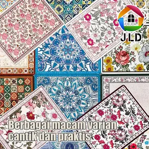 JieLida Alas Anti Selip dan Meyerap Air Motif Batik Bunga Elegan/ Tatakan Alas Piring dan Gelas 30x40