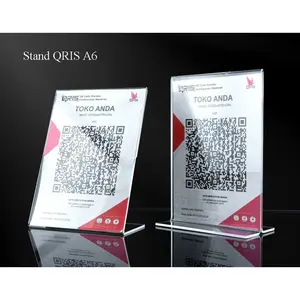 STAND QRIS  AKRILIK TENT HOLDER A6  / QRIS  DISPLAY Acrylic MENU A6/ A5/A4  POTRAIT