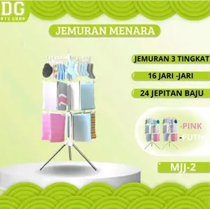 Jemuran Menara 3 Susu simple buat banyak dan tidak memakan tempat