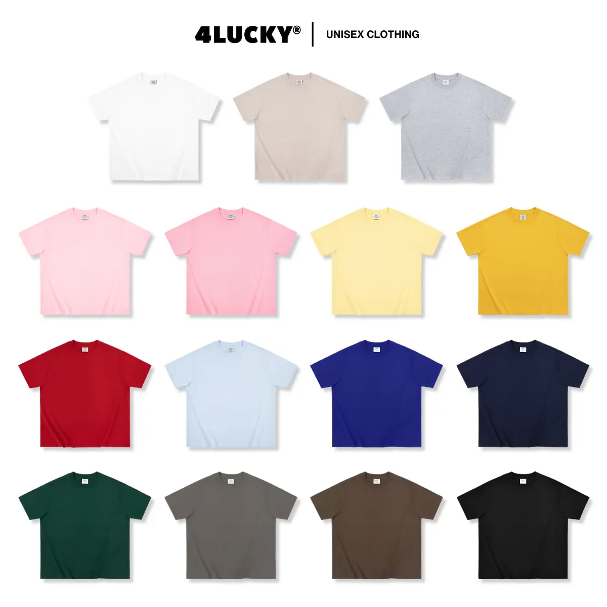 Áo Thun BOXY Tone Đất 250GSM Unisex 4Lucky 6405 - Form Rộng Oversize Streetwear Menswear Cổ Tròn - 1