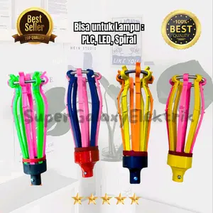 (Kepala Saja) Kepala Tongkat Lampu 8 Jari Mudah Digunakan & Dirakit Bisa untuk Lampu PLC LED Spiral Best Seller Top Quality(tidak termasuk tongkat nya) "WARNA RANDOM"