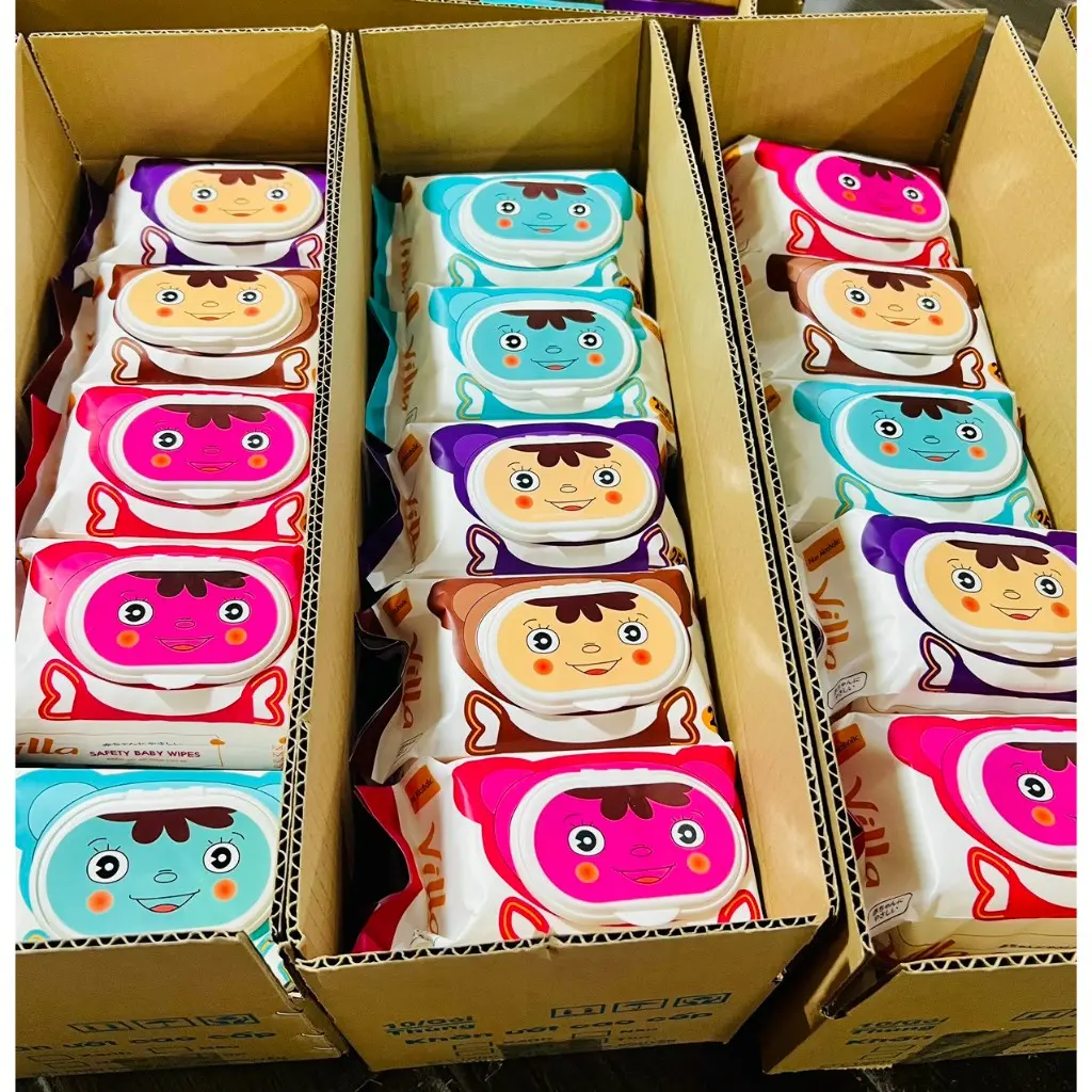 Thùng 10 bịch khăn ướt Baby Wipes không mùi không cồn an toàn cho bế - 1