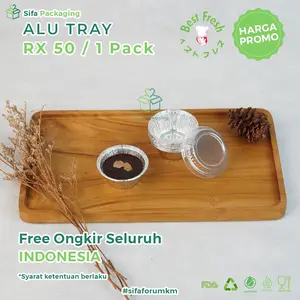 Alumunium Foil Tray Cup RX 50 + Tutup Macaroni Schotel Muffin Klappertart Brownies Mini Pie Mini Roti Zupa Soup isi 100 pcs