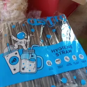 Sedotan Steril Warna Warni 6 mm x 20 cm Isi 500 Pcs Plastik Printing AstroStraw
