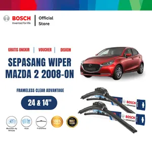Bosch Sepasang Wiper Mobil Mazda 2 2008-on Frameless New 24 dan 14 Inci
