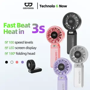 GOOJODOQ GFS003 Folding Mini Fan 4000 MAH With Smart LED Screen Display 100 Level Speed - Kipas Mini