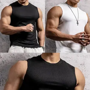 SINGLET GYM PRIA BAHU LEBAR BASIC FITNESS ATASAN OLAHRAGA