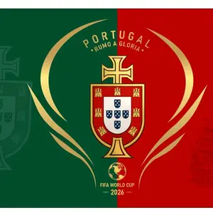 Bendera Custom Pildun Portugal Material Polyster Premium Desain Menarik untuk FIFA World Cup 2026