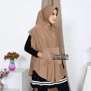 Atalya Hijab - Hijab Rompi Vest Bego Falisa Saku Sporty Crop Sporty Instan Jersy Olahraga Muslim Kerudung Wanita Bergo
