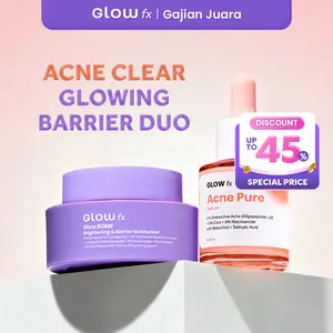 [LIVE] GLOW FX - Acne Clear Glowing Barrier Duo - Acne Pure Serum 20ml + Glow Bomb Moisturizer 30g Skincare Jerawat & Bekas Jerawat Untuk Kulit Kusam Berjerawat & Dehidrasi