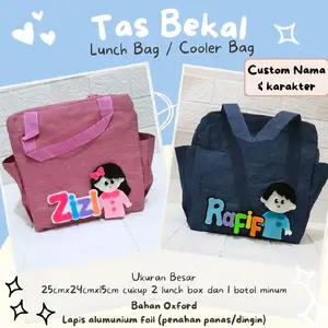Tas Bekal Besar Jumbo / Tas Bekal / Lunch Bag/ Cooling BagMaterial Oxford Tebal dan Lapisan Tahan Panas / Dingin