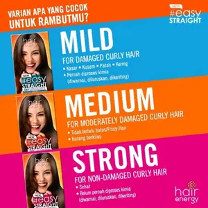 Makarizo Hair Energy Easy Straight DIY 2 Step Permanent Hair Straightening Kit 80ml Pelurus Rambut
