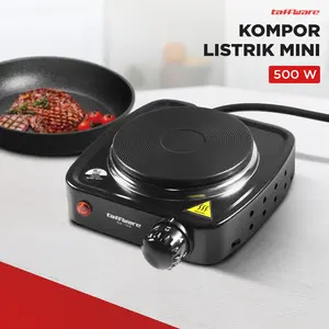 Taffware Kompor Listrik Mini 500W Portable & Ramah Lingkungan Cocok untuk Teko Pot Moka & Aktivitas Outdoor 220-240V 50-60Hz