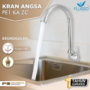 FLUSSO Kran Leher Angsa Drat Tembok 1/2 Inch Keran Air Cuci Piring Kualitas Premium | 2215