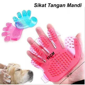 Sikat Mandi Silikon untuk Anjing Kucing - Sisir Pijat Sarung Tangan Mandi Dog Cat Grooming