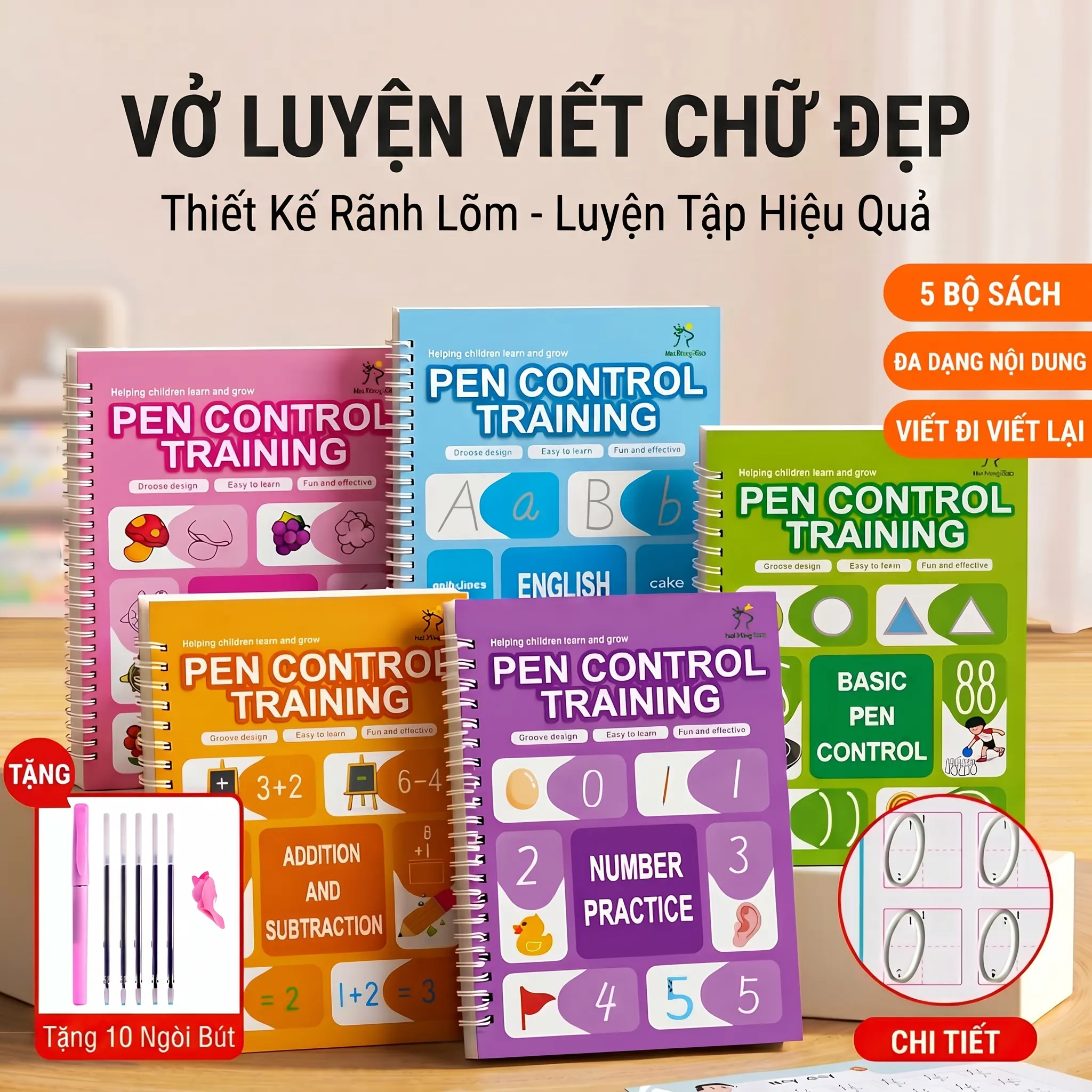 Đồ chơi học Toán Montessori có rãnh cho trẻ từ 3–6 tuổi – Luyện viết số, Học Toán ban đầu, Phát triển tư duy logic, Tập trung và Kỹ năng vận động tinh