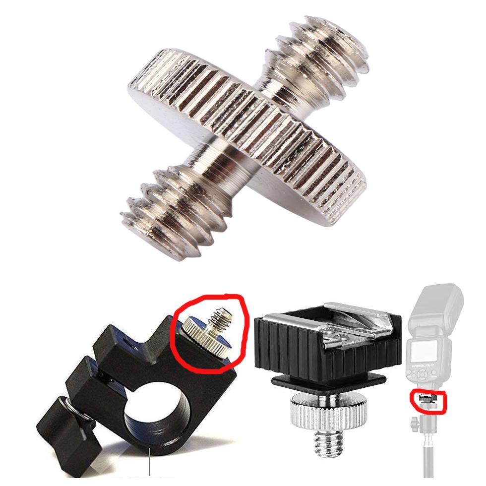 Jadkinsta Adaptor Kamera 1/4 Inch Male to Male Cold Shoe Tripod Mount - RV81