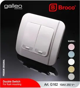 BROCO Saklar Seri Galleo Saklar Ganda Saklar Lampu Dinding Switch Lampu (G162)