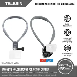 Telesin U Neck Magnetic Mount Holder / Kalung Bracket Quick-Release For Action Camera Phone HP Universal POV TE-HNB-001 / TE-HNB-002 / S2-HNB-01