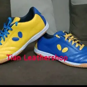 Tian Leathershop Sepatu Tenis Meja Kulit Asli Outsole Karet Mentah Anti Slip Size 36-45 untuk Pingpong Shoes Olahraga Pria