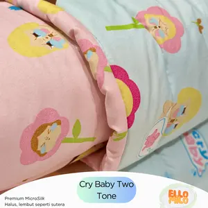 [CICI BARBAR X ELLOMILO] EXCLUSIVE BED COVER SAJA MOTIF ANAK | Ukuran Single & Double | Ellomilo Sprei & Bed Sheet