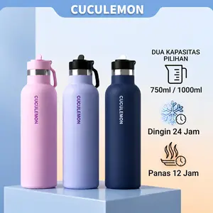 Cuculemon  Premium Quality Estetik Tumbler  750ml / 1000ml Botol Minum  Tahan Panas Dingin | Vacuum Flask Sedotan Pegangan, Aesthetic untuk Sekolah & Traveling tumblers stainless botol minum sport cup bottle tumbler lucu cewek tumblers hydropack