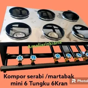 Kompor martabak mini 6 Tungku 6kran (serabi solo , martabak mini)